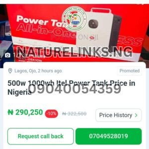 Original Itel Power Tank 1kW Portable Power Station – 500W
